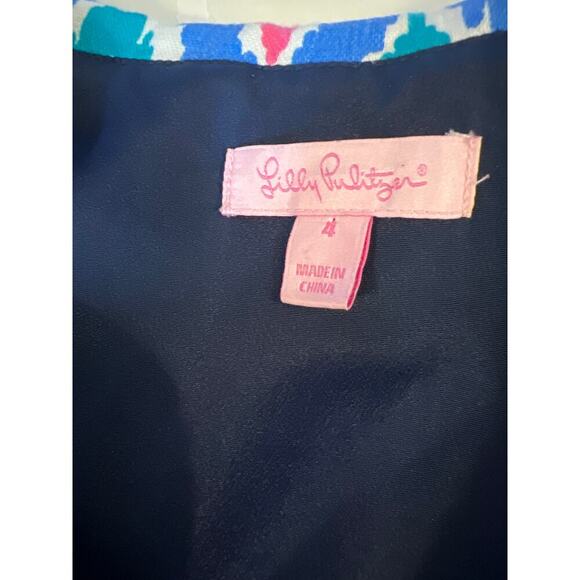 Lilly Pulitzer Sherlynn Dress in Hearts a Flutter Pattern.  Size 4 - Picture 6 of 6
